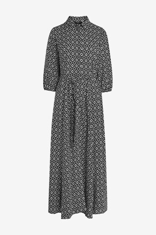 Buy Belted Maxi Shirt Dress from Next 