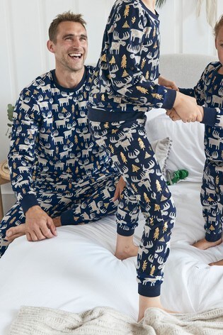 Buy Navy Matching Family Mens Christmas Moose Pyjamas From The Next Uk Online Shop