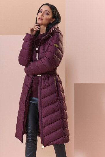 burgundy quilted coat