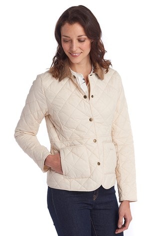cream quilted barbour jacket 