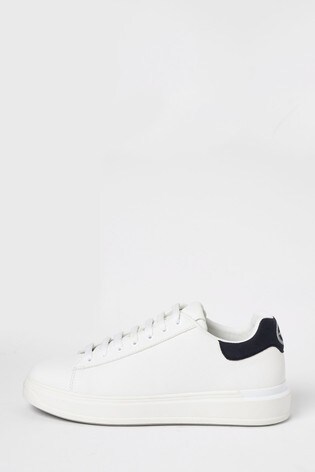 Buy River Island White Wedge Sole Text 