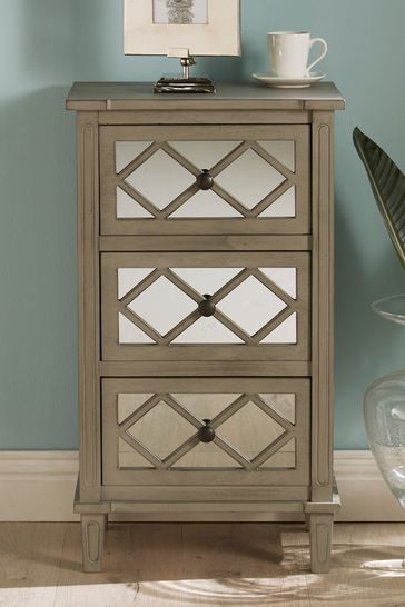 Pacific Lifestyle Dove Grey Mirrored Pine Wood 3 Drawer Unit From The Next Uk - Dove Grey Mirrored Furniture Pacific Lifestyle Dove Grey Mirrored Pine Wood 3 Drawer Unit From The Next Uk - Dove Grey Mirrored Furniture