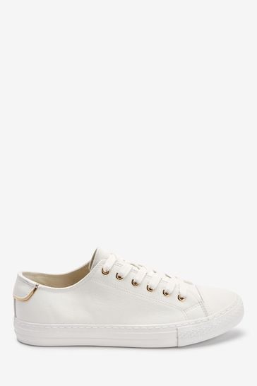 Buy White Baseball Lace-Up Trainers 