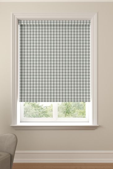 Buy Gingham Sage Green Made To Measure Roller Blind From The Next