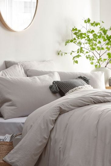The Linen Yard Stonehouse Washed, Linen Look Duvet Cover