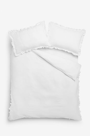 Buy Ruffle Edge Duvet Cover And Pillowcase Set From The Next Uk