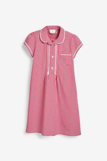 plus fit red gingham school dress