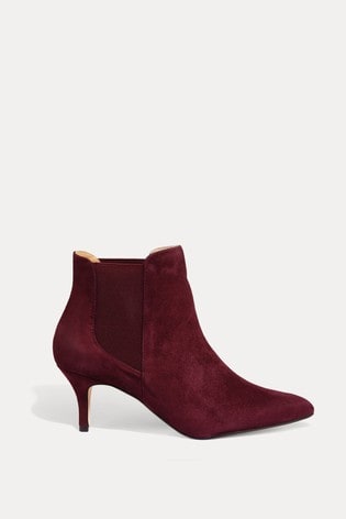 Phase Eight Red Esme Heel Ankle Boots 