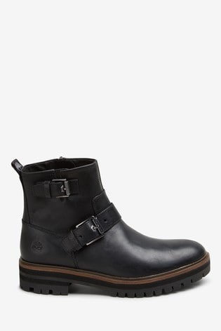 timberland black zip boots