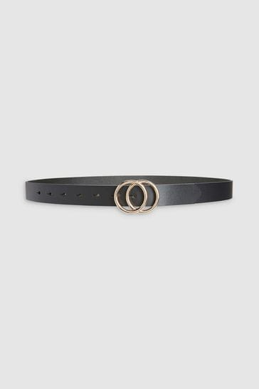 black belt gold circle buckle