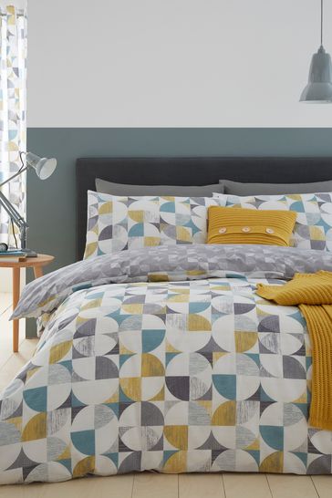 Buy Catherine Lansfield Retro Circles Geo Duvet Cover And