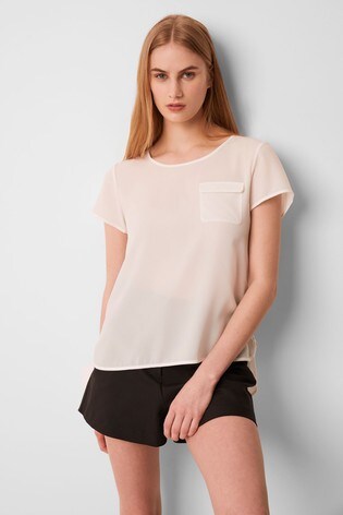 French Connection Womens Classic Crepe Short Sleeve Top