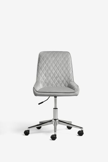 Ont Velvet Light Grey Hamilton, Swivel Desk Chair No Wheels Uk