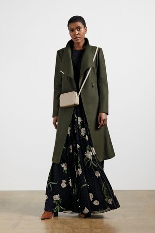 midi wool wrap coat ted baker