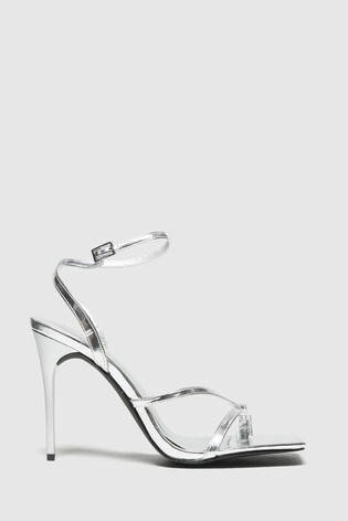next silver high heels