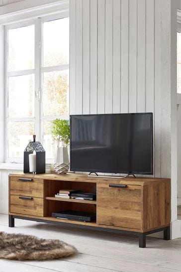 Buy Bronx Oak Effect Wide TV Stand with Drawers from the Next UK online shop