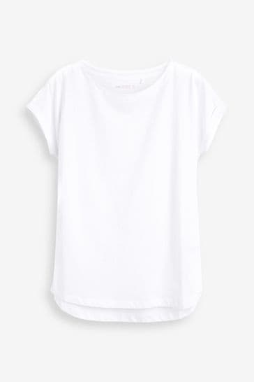 white cap sleeve t shirt