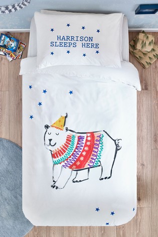 Buy Personalised Polar Bear Duvet Cover And Pillowcase Set By