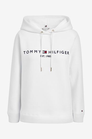 White tommy hilfiger hoodie mens outlet