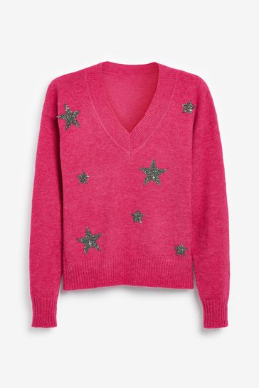 next pink star jumper