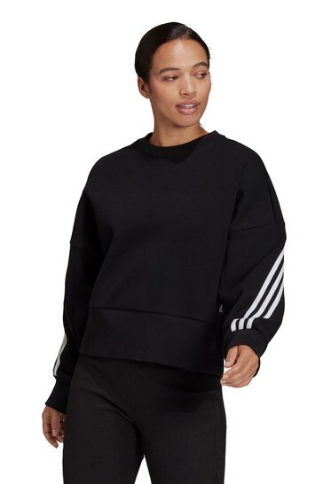 womens adidas three stripe sweatshirt