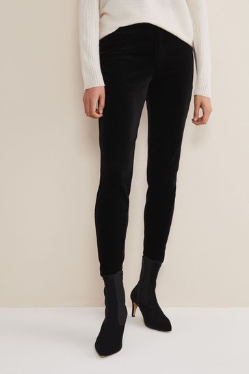 Phase Eight Black Amina Velvet Jeggings 