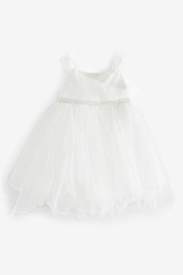 Baby Girls Occasional Dress Party Flower Bridesmaid Beaded Green Cream 2 13 Y 