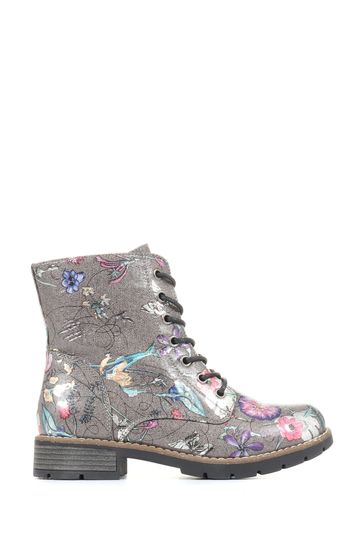 pavers floral ankle boots