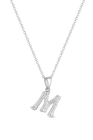 Buy Simply Silver Alphabet 'M' Necklace 