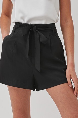 black paper bag shorts