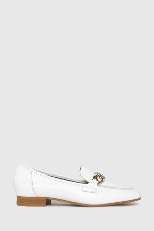 leather white loafers