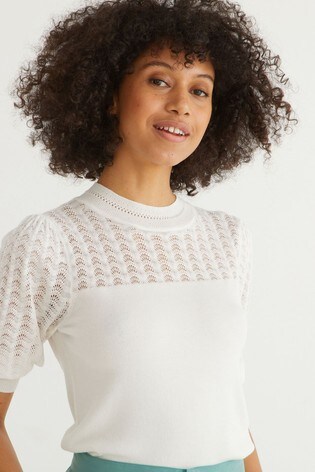 pointelle knit top