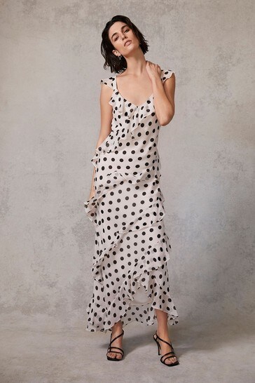 off white polka dot dress