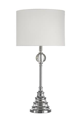 Layla Crystal Table Lamp, Stainless Steel Crystal Table Lamp