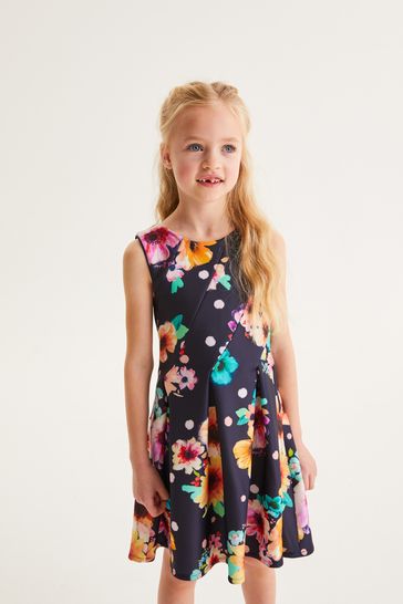 ted baker navy blue floral dress