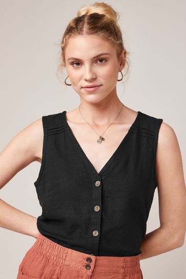 Buy Linen Blend Sleeveless Top from the 