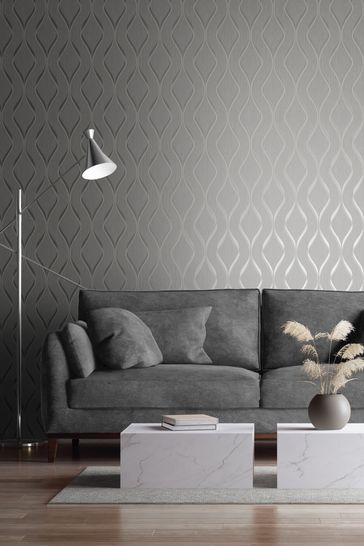 Buy Muriva Indra Wave Wallpaper from the Next UK online shop