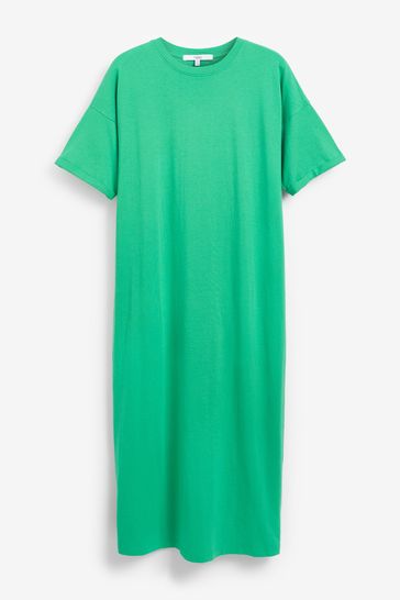 Green Short Sleeve Summer T-Shirt Dress ...