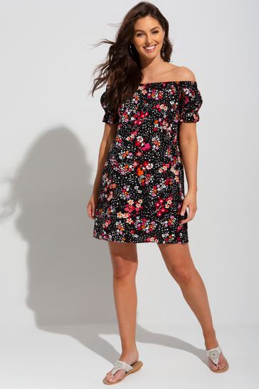 black off the shoulder beach dress