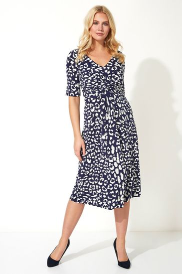 blue animal print dress uk