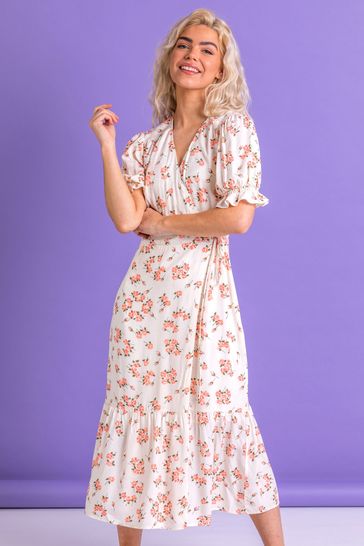 floral wrap midi