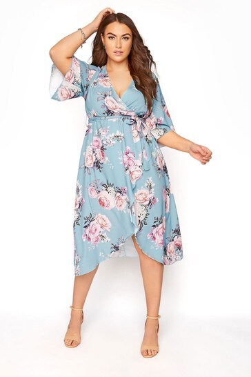 Buy Yours Curve Floral Wrap Dress from ...