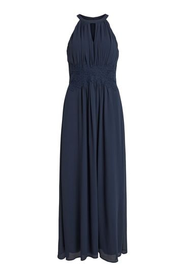 Buy Vila Halter Neck Tulle Maxi Dress 