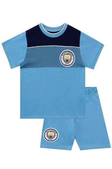 100% Cotton Manchester City Official Kids Football Pyjamas 
