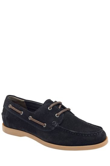 blue suede boat shoes