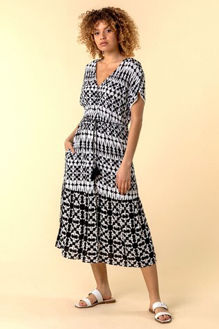 midi dress with buttons down the front