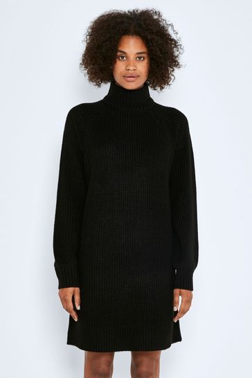 Chunky Roll Neck Knitted Jumper Dress 