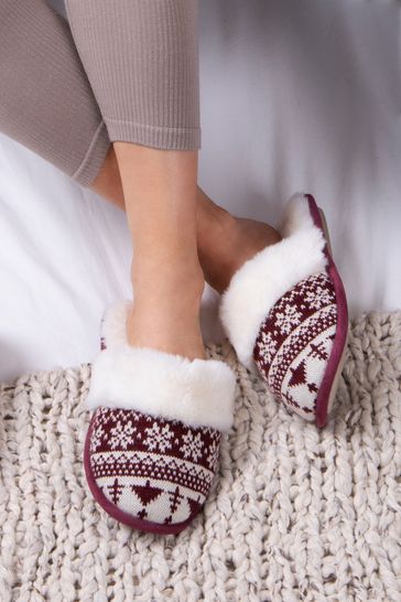 christmas mule slippers