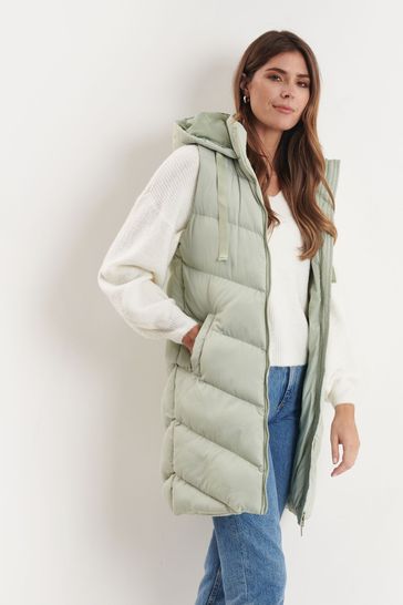 threadbare longline padded gilet womens