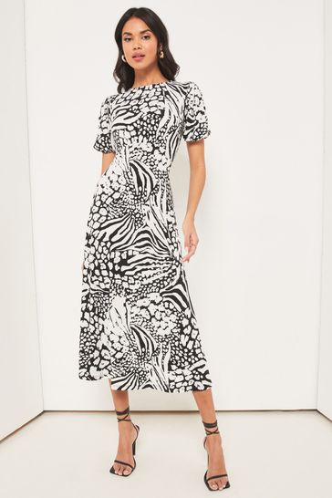 Lipsy Short Sleeve Underbust Midi Dress 
